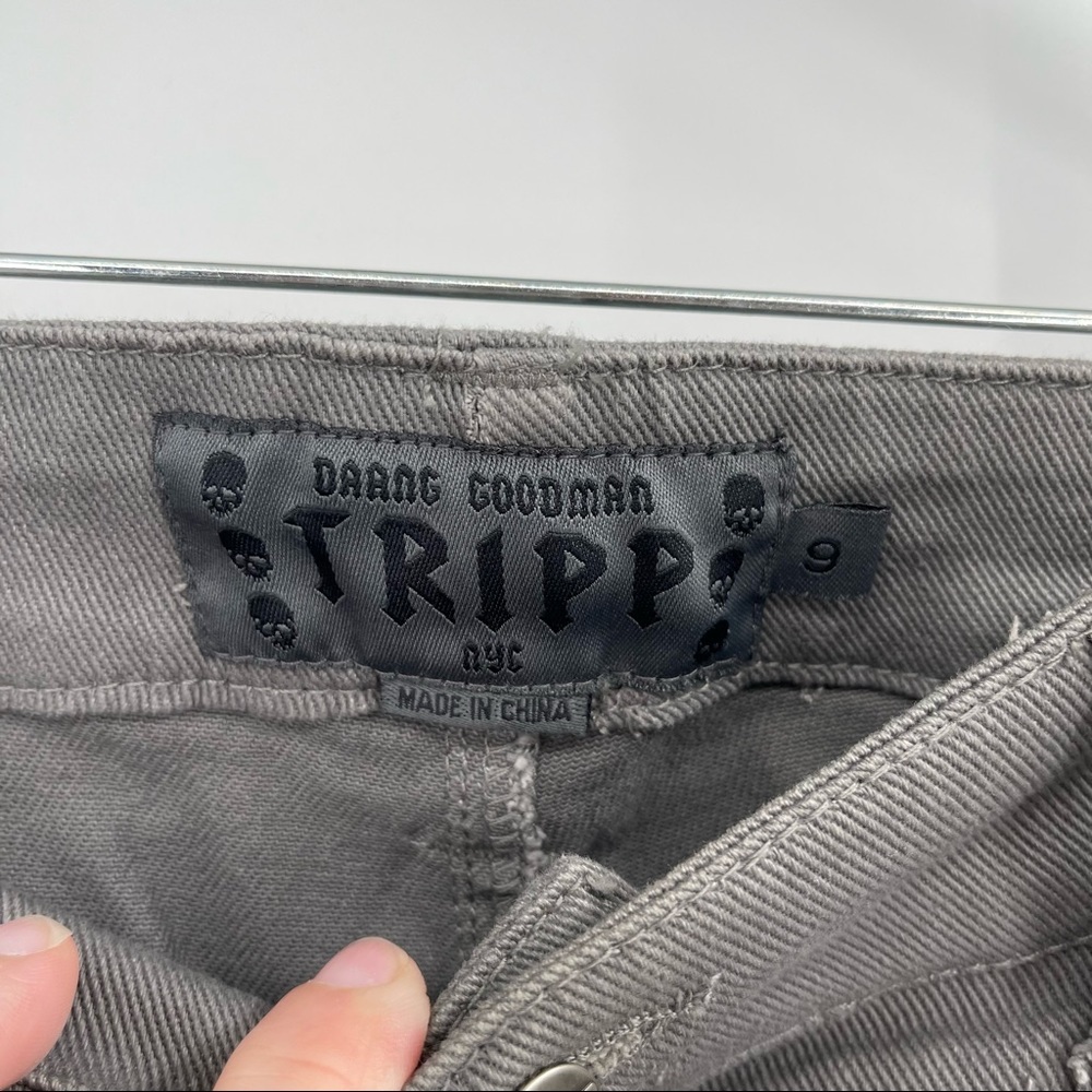Tripp NYC Gray Low Rise Button Fly Skinny Jeans​ - Picture 9 of 13